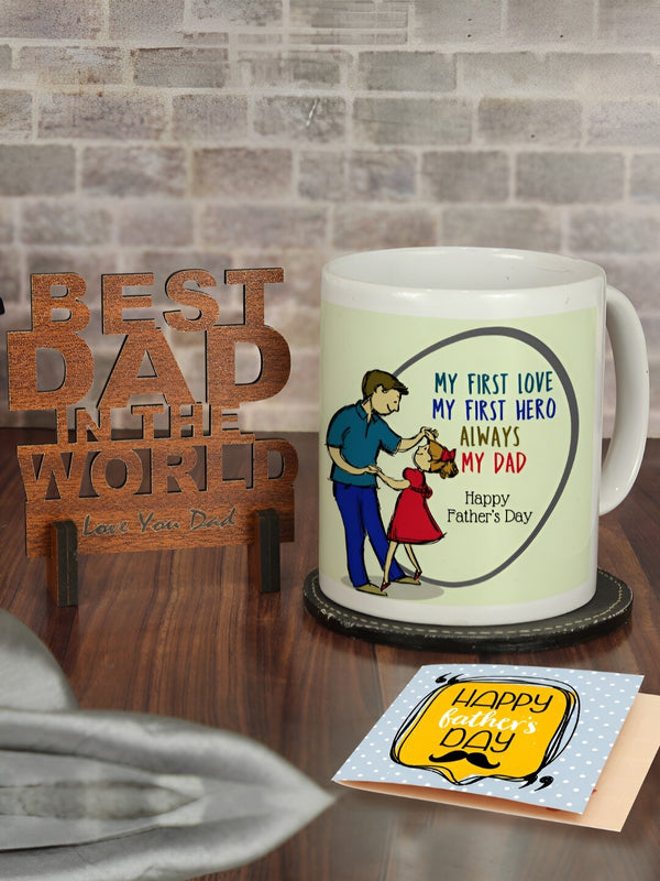 White & Blue 3 Pieces Fathers Day Printed Home Gift Sets