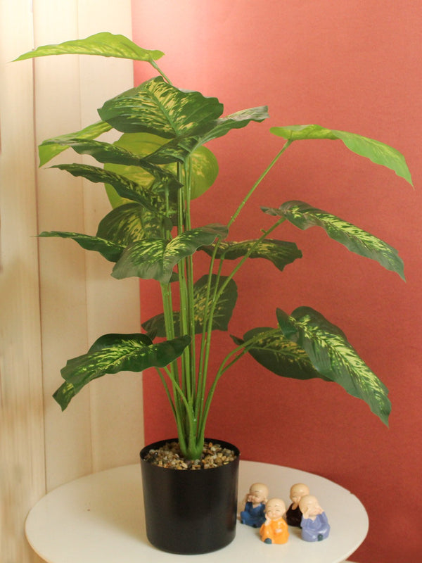 Green and Black Decor Artificial Quercus Plant With Pot