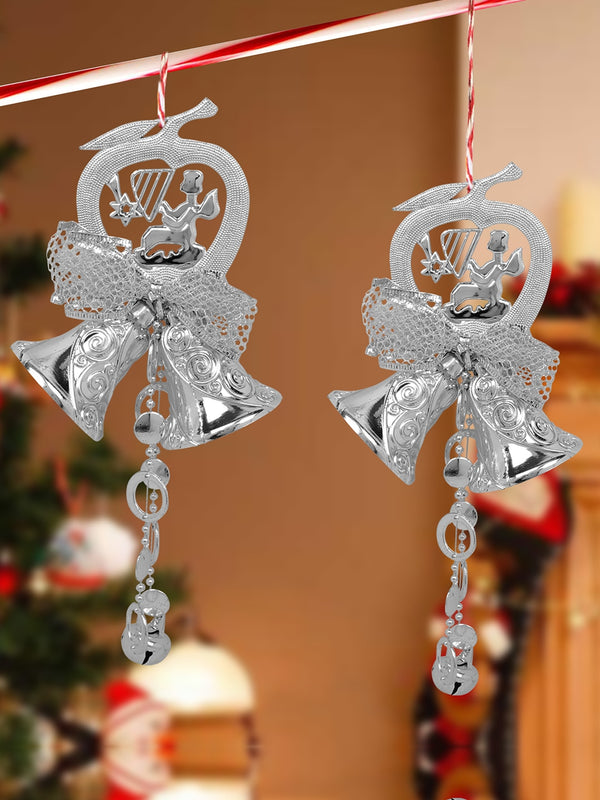 Set Of 2 Silver-Toned Plastic Wall Decor