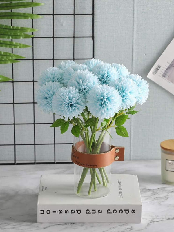 Blue 6 Pieces Artificial Cyan Bouquet Flower