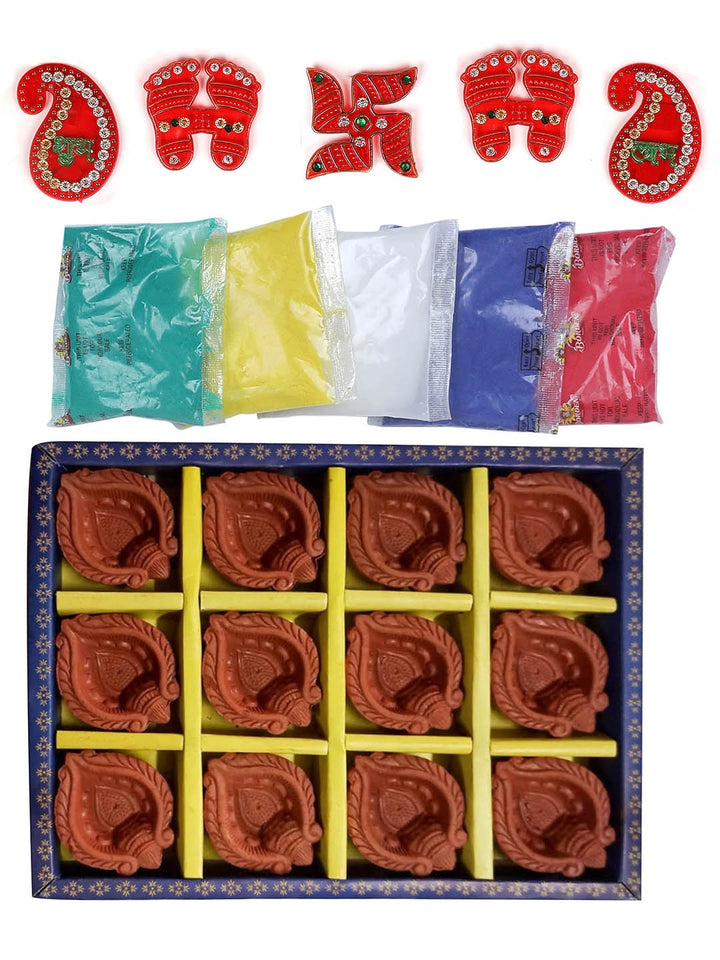 Cancer Ribbon Rangoli Buy | Terracotta Diya Set, Rangoli Colors and Stickers | Tied Ribbons