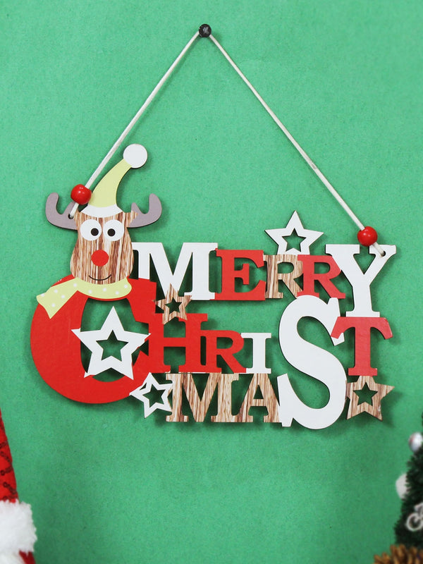 Red & White Merry Christmas Wall Door Tree Hanging