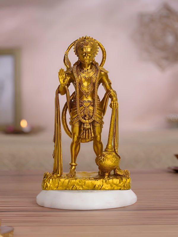 Gold-Toned Lord Bahubali Hanuman Religious Idol Showpiece
