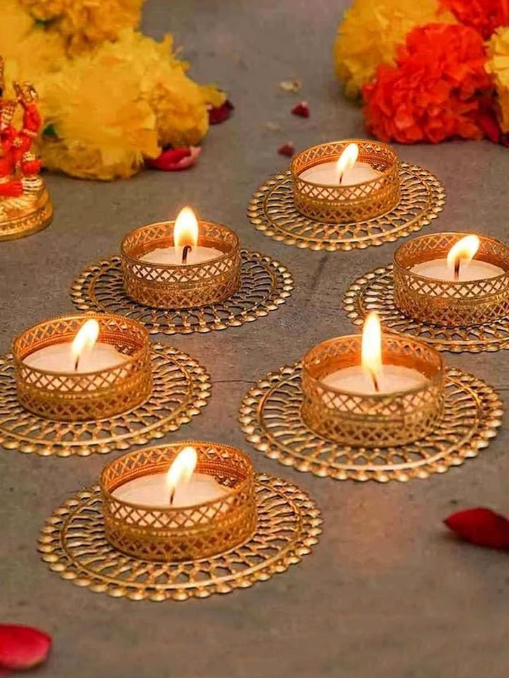 Set-of-6-Gold-Toned-Decoration-Tealight