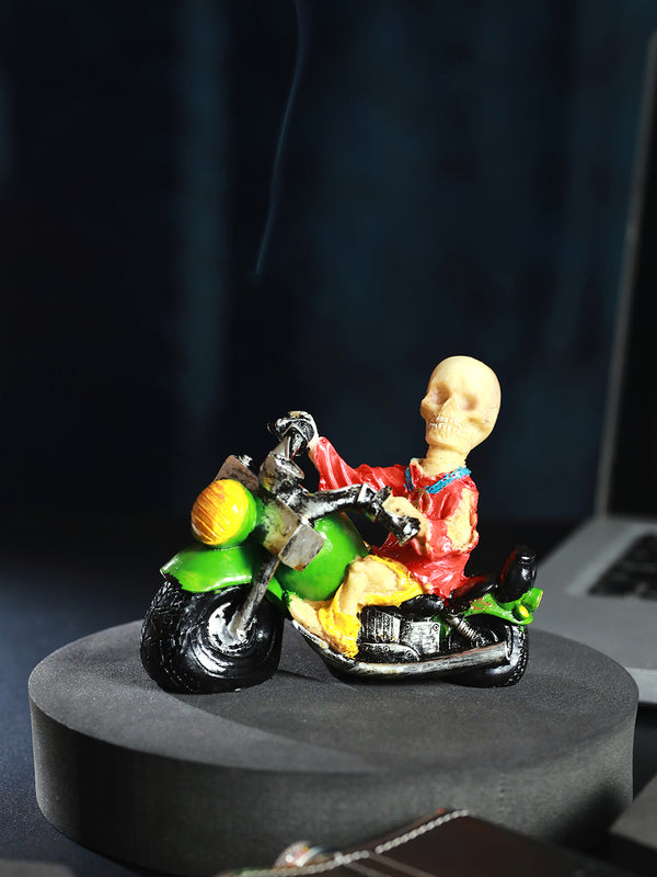Red & Green Human Skull Ashtray Figurine Showpiece