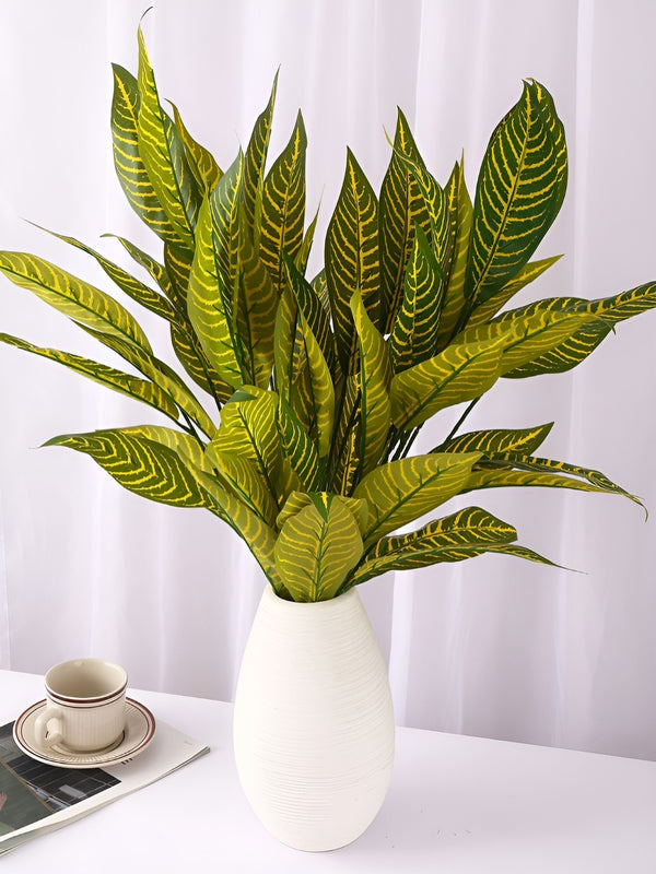 Pack of 2 Artificial Tree Plant Croton Orange & Green Plant Fake Trees