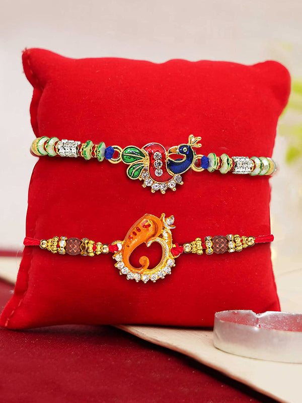 Rakhi for Brother with Gift Pack Rakhi Set of 2 Rakhi Card and Roli Chawal Tika