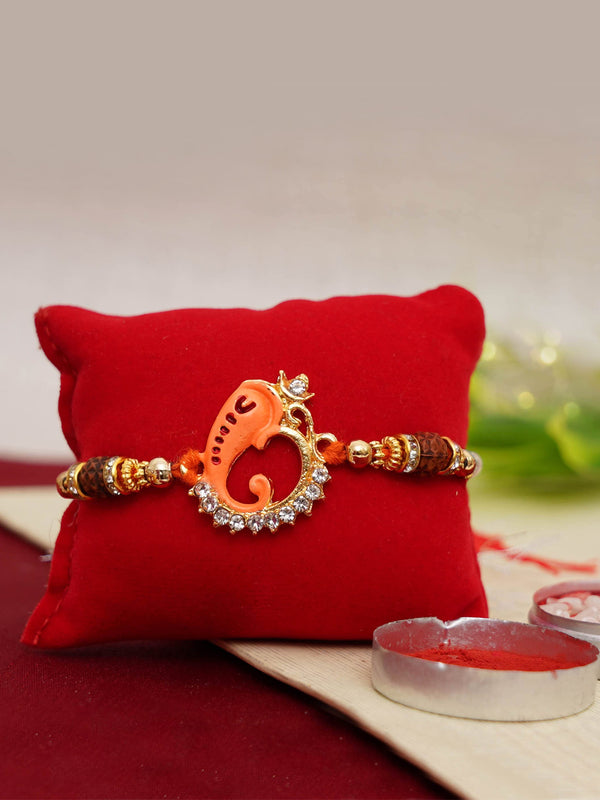 Raksha Bandhan Rakhi for Brother Rakhi for Bhaiya Bro Rakhi with Mini Card and Roli Chawal Tika