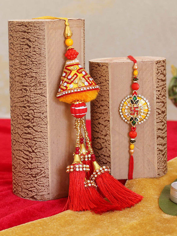 Rakhi for Brother and Bhabhi Rakhi Set for Bhai Bhabhi Rakhi for Bhaiya Bhabhi with Gift