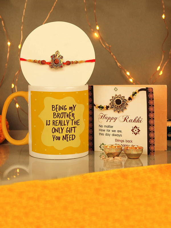 Rakhi for Brother with Gift Set with Ceramic Coffee Mug