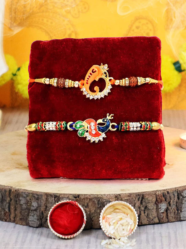 Rakhi for Brother with Rakhi Set of 2 Rakhi Card and Roli Chawal Tika