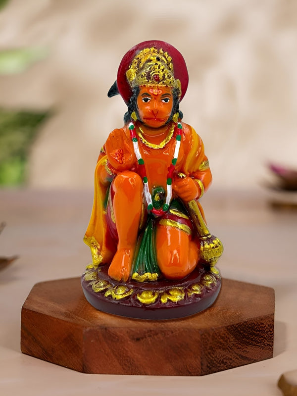 Orange Lord Hanuman Ji Religious Idol Showpiece