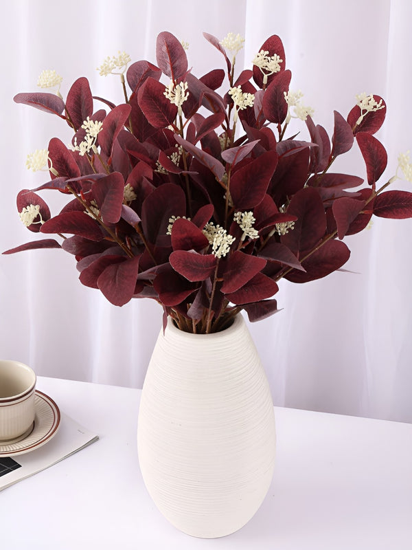 Pack of 6 Artificial Eucalyptus Flowers Bunches for Vase Pot