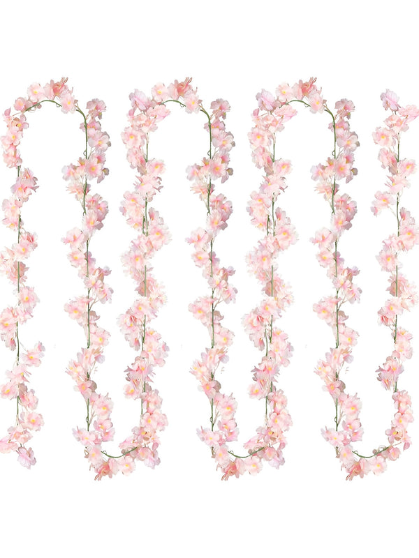Pink 2 Pieces Hanging Cherry Blossom Artificial Flower