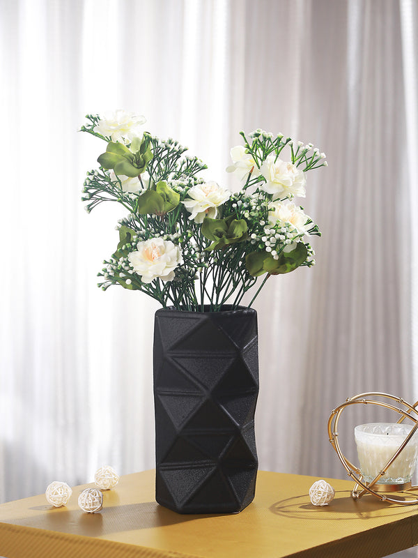 Black Geometrical Shape Flower Vase for Home Decor