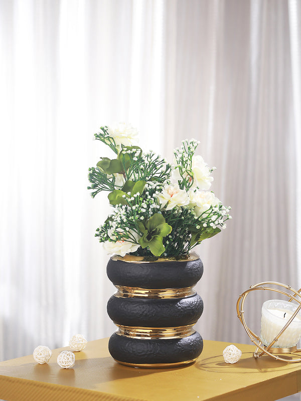 Black & Gold Toned  Home decor Flower Vase