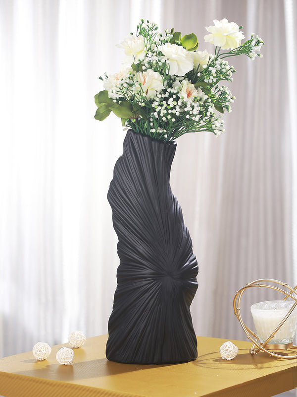 Handmade Black Ceramic Flower Vase For Home Decor