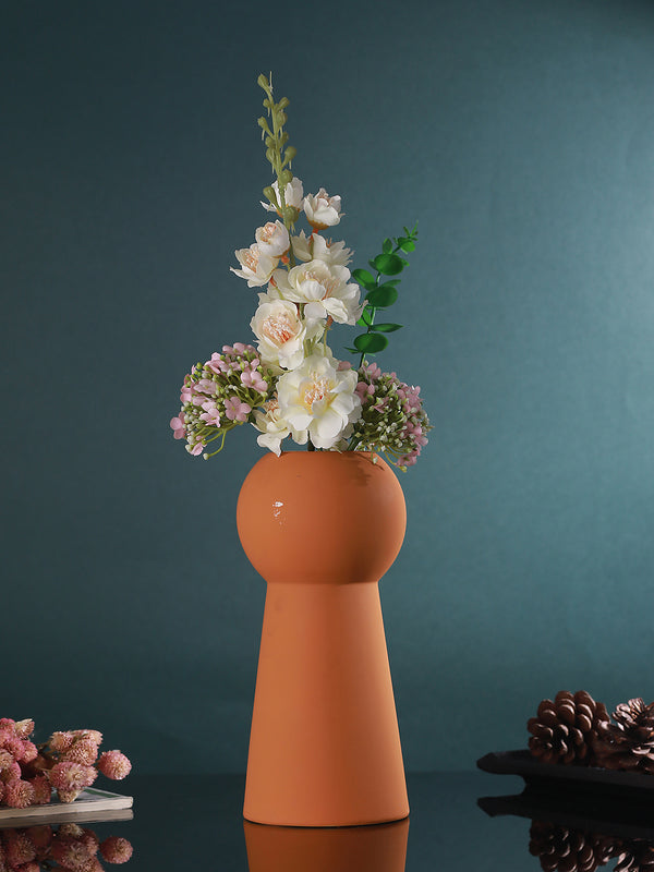 Designer Handmade Ceramic Orange Flower Vase