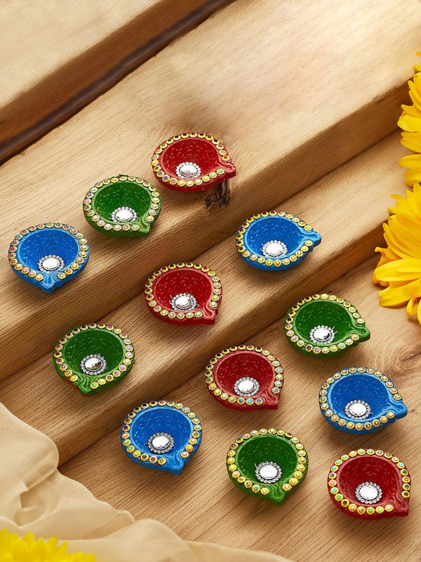 Set Of 3 Diwali Diya & Sweet Gifts 200g