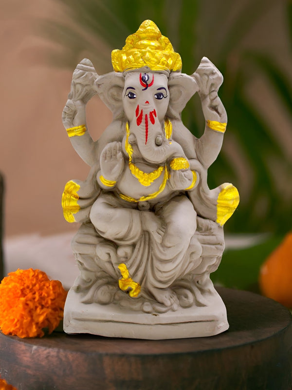 Eco Friendly Ganesha Idol Water Soluble Clay Statue