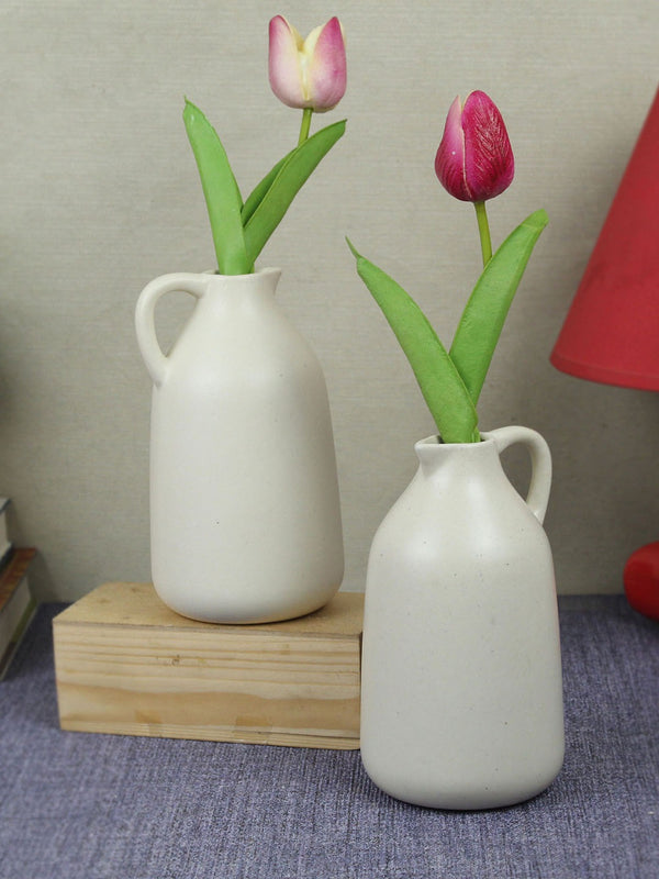 2 Piece Ceramic Flower Vases