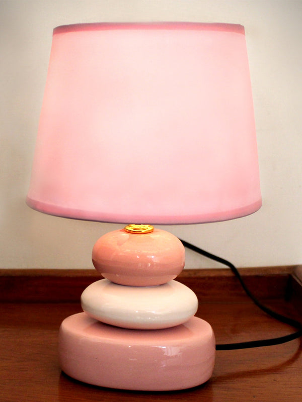 Decorative Pink Solid Table Lamp with Shade