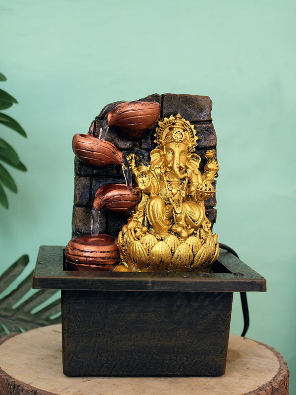 Multicoloured Ganesha Idol Water Fountain