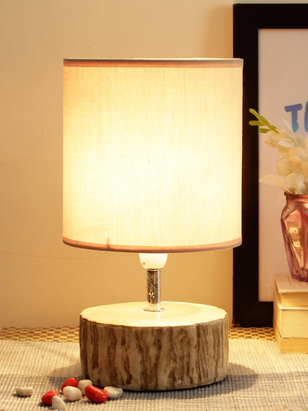 Off White  Decorative Ceramic Table Lamp with Jute Shade