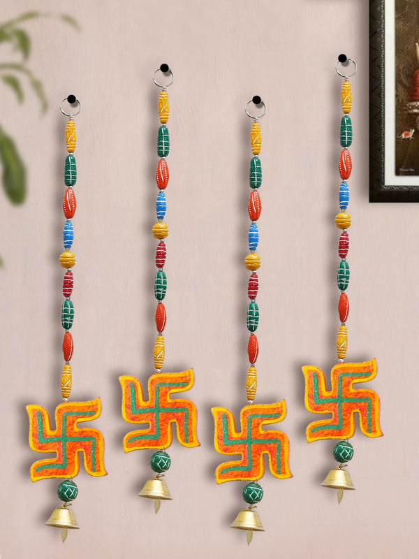 Set Of 4 Multi colour Swastik Latkan Wall decorative Hanging